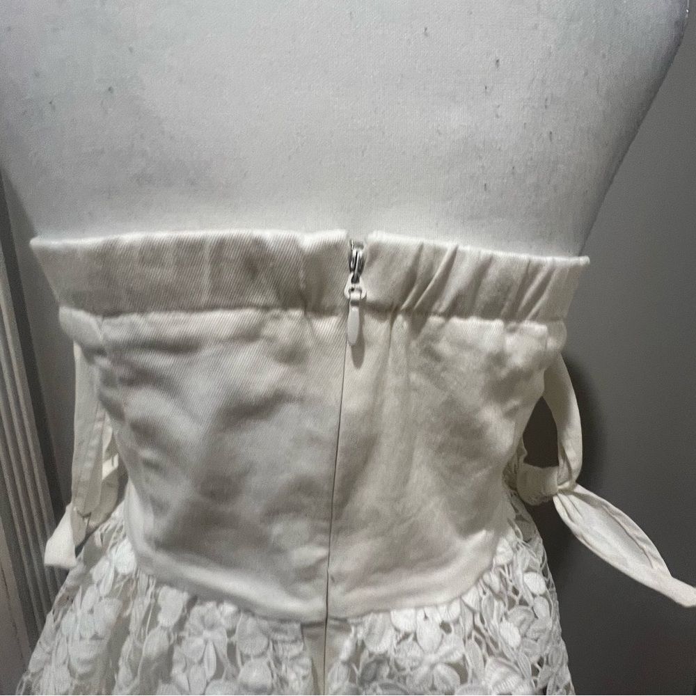 NWT Endless Rose White lace Tiered off the shoulder women's mini dress large - Picture 11 of 14